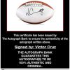 Victor Cruz certificate of authenticity from the autograph bank