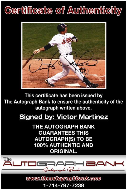 Victor Martinez Autographed Memorabilia