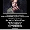 William Macy certificate of authenticity from the autograph bank