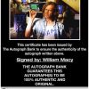 William Macy certificate of authenticity from the autograph bank