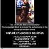 Zendaya Coleman certificate of authenticity from the autograph bank