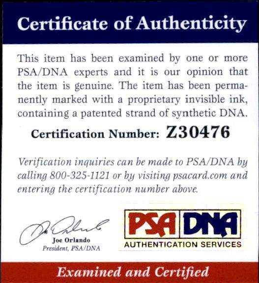 Chole Moretz certificate of authenticity from the autograph bank