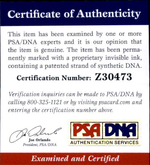 Christina Applegate certificate of authenticity from the autograph bank