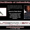 Flesh N Bone certificate of authenticity from the autograph bank
