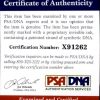 Johnny Depp certificate of authenticity from the autograph bank