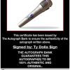Ty Dolla Sign certificate of authenticity from the autograph bank