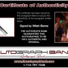 Wish Bone certificate of authenticity from the autograph bank