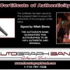 Wish Bone certificate of authenticity from the autograph bank
