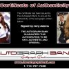 Amy Adams certificate of authenticity from the autograph bank