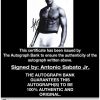 Antonio Sabato certificate of authenticity from the autograph bank