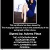 Aubrey Plaza certificate of authenticity from the autograph bank
