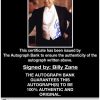 Billy Zane certificate of authenticity from the autograph bank