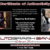 Brett Dalton certificate of authenticity from the autograph bank