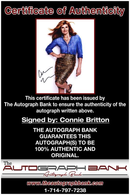 Connie Britton certificate of authenticity from the autograph bank
