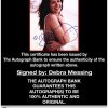 Debra Messing certificate of authenticity from the autograph bank