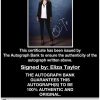Eliza Taylor certificate of authenticity from the autograph bank