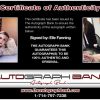 Elle Fanning certificate of authenticity from the autograph bank