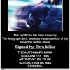 Ezra Miller certificate of authenticity from the autograph bank