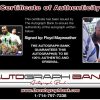 Floyd Mayweather Jr certificate of authenticity from the autograph bank