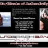 Jason Momoa certificate of authenticity from the autograph bank