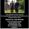 Joel Mchale certificate of authenticity from the autograph bank