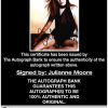 Julianne Moore certificate of authenticity from the autograph bank