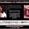 Kurt Angle certificate of authenticity from the autograph bank