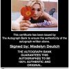 Madelyn Deutch certificate of authenticity from the autograph bank