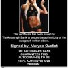 Maryse Ouellet certificate of authenticity from the autograph bank