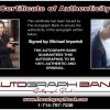 Michael Imperioli certificate of authenticity from the autograph bank