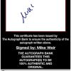 Mike Weir certificate of authenticity from the autograph bank
