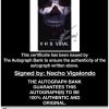 Nacho Vigalondo certificate of authenticity from the autograph bank