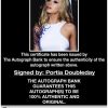Portia Doubleday certificate of authenticity from the autograph bank