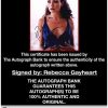 Rebecca Gayheart certificate of authenticity from the autograph bank