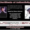 Shawn Ashmore certificate of authenticity from the autograph bank