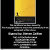 Steven Zaillian certificate of authenticity from the autograph bank
