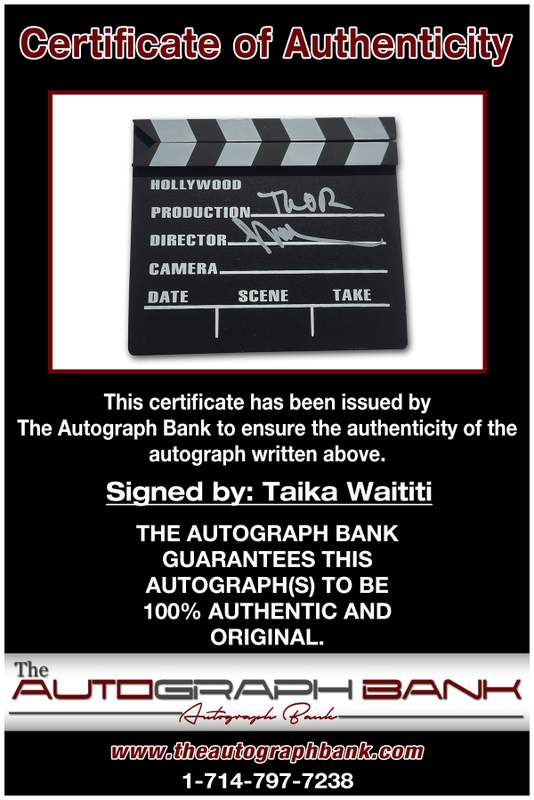 Taika Waititi certificate of authenticity from the autograph bank