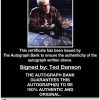 Ted Danson certificate of authenticity from the autograph bank
