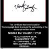 Vaughn Taylor certificate of authenticity from the autograph bank