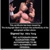 Akio Yang authentic signed WWE wrestling 8x10 photo W/Cert Autographed 01 Certificate of Authenticity from The Autograph Bank