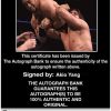 Akio Yang authentic signed WWE wrestling 8x10 photo W/Cert Autographed 07 Certificate of Authenticity from The Autograph Bank