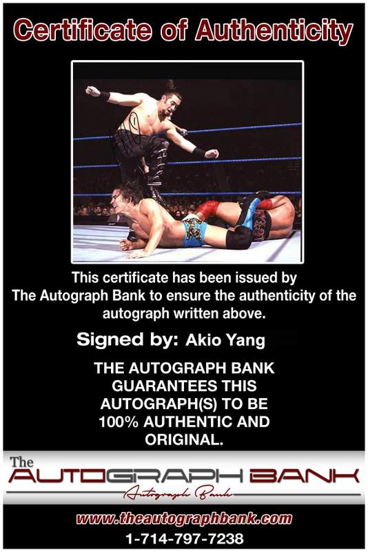 Akio Yang authentic signed WWE wrestling 8x10 photo W/Cert Autographed 10 Certificate of Authenticity from The Autograph Bank