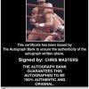 Chris Masters authentic signed WWE wrestling 8x10 photo W/Cert Autographed (01 Certificate of Authenticity from The Autograph Bank