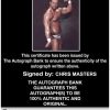 Chris Masters authentic signed WWE wrestling 8x10 photo W/Cert Autographed (02 Certificate of Authenticity from The Autograph Bank