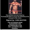 Chris Masters authentic signed WWE wrestling 8x10 photo W/Cert Autographed (03 Certificate of Authenticity from The Autograph Bank