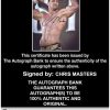 Chris Masters authentic signed WWE wrestling 8x10 photo W/Cert Autographed (07 Certificate of Authenticity from The Autograph Bank