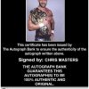 Chris Masters authentic signed WWE wrestling 8x10 photo W/Cert Autographed (08 Certificate of Authenticity from The Autograph Bank