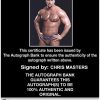 Chris Masters authentic signed WWE wrestling 8x10 photo W/Cert Autographed (11 Certificate of Authenticity from The Autograph Bank