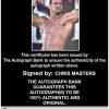Chris Masters authentic signed WWE wrestling 8x10 photo W/Cert Autographed (20 Certificate of Authenticity from The Autograph Bank