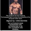 Chris Masters authentic signed WWE wrestling 8x10 photo W/Cert Autographed (23 Certificate of Authenticity from The Autograph Bank